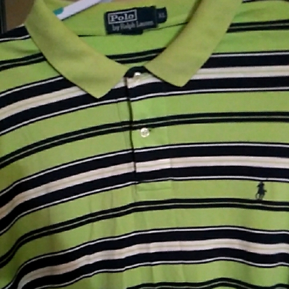 Ralph Lauren Lime Green Striped Polo Shirt
